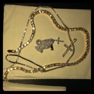 mens 3mm 20 in. necklace/5 mm 18 in. with pendent